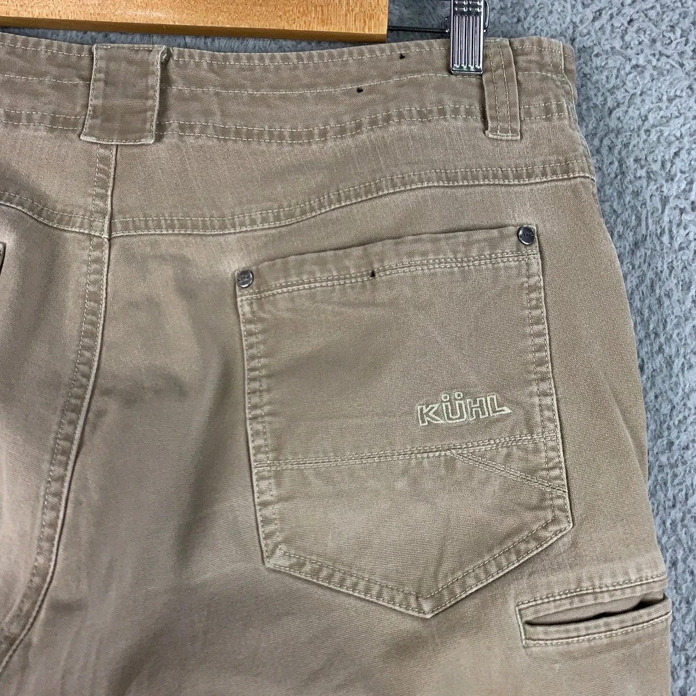 Kuhl Kanvus Jean Men's 34x32 Khaki Tan Outdoor Hiking Canvas Stretch Work Pants